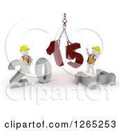 Poster, Art Print Of 3d New Year White Construction Characters Replacing 2014 With 2015