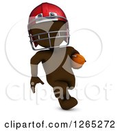 Poster, Art Print Of 3d Brown Man Running With A Football