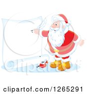 Poster, Art Print Of Santa Claus Writing On A Giant Scroll