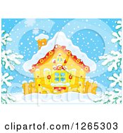 Poster, Art Print Of Log Cabin In The Snow