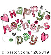 Colorful Sketched Happy Mothers Day Text