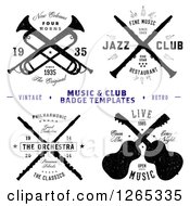 Poster, Art Print Of Music And Club Badge Labels With Sample Text