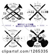 Music And Club Badge Labels With Sample Text