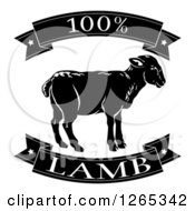 Black And White 100 Percent Lamb Food Banners