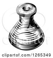 Black And White Engraved Vintage Scientific Beaker Or Flask
