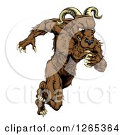 Muscular Ram Monster Man Running Upright