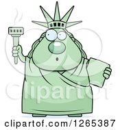 Poster, Art Print Of Surprised Gasping Chubby Statue Of Liberty With An Extinguished Torch