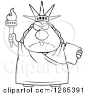 Poster, Art Print Of Black And White Chubby Mad Statue Of Liberty
