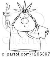 Poster, Art Print Of Black And White Surprised Gasping Chubby Statue Of Liberty With An Extinguished Torch