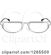 Clipart Of A Black And White Pair Of Eyeglasses Royalty Free Vector Illustration