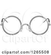 Clipart Of A Black And White Pair Of Eyeglasses Royalty Free Vector Illustration by Lal Perera