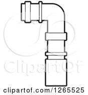 Clipart Of A Black And White Pvc Pipe Joint Royalty Free Vector Illustration