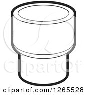 Clipart Of A Black And White Pvc Pipe Joint Royalty Free Vector Illustration