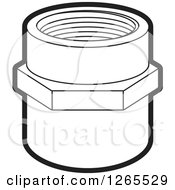 Clipart Of A Black And White Pvc Pipe Joint Royalty Free Vector Illustration by Lal Perera