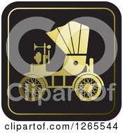 Poster, Art Print Of Gold And Black Vintage Antique Car With A Horn Icon