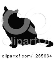 Poster, Art Print Of Black Silhouetted Sitting Cat