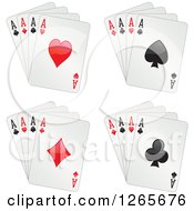 Clipart Of Ace Playing Cards Royalty Free Vector Illustration