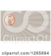 Clipart Of A Male Mechanic With A Wrench Business Card Design Royalty Free Illustration