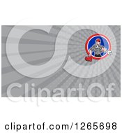 Clipart Of A Male Mechanic With A Wrench And Tool Box Business Card Design Royalty Free Illustration