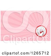 Clipart Of A Chef Pig Holding A Spatula And Pink Ray Business Card Design Royalty Free Illustration
