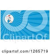 Clipart Of A Male Plumber With A Monkey Wrench Business Card Design Royalty Free Illustration