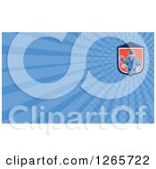 Clipart Of A Male Plumber With A Monkey Wrench Business Card Design Royalty Free Illustration