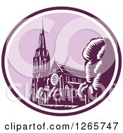 Poster, Art Print Of Retro Woodcut Scene Of The Christchurch Cathedral Before The Earthquake In New Zealand