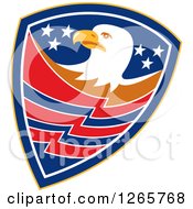 Poster, Art Print Of Bald Eagle In An American Shield