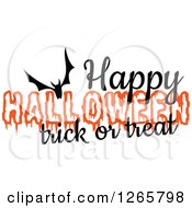 Poster, Art Print Of Happy Halloween Trick Or Treat Flying Bat Design