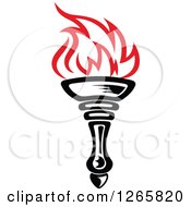 Clipart Of A Black Handled Torch With Red Flames Royalty Free Vector Illustration by Vector Tradition SM