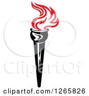 Poster, Art Print Of Black Handled Torch With Red Flames
