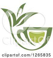 Poster, Art Print Of Cup Of Green Tea With Leaves