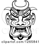 Clipart Of A Black And White Tribal Mask Royalty Free Vector Illustration by Vector Tradition SM