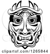 Clipart Of A Black And White Tribal Mask Royalty Free Vector Illustration by Vector Tradition SM