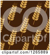 Clipart Of A Seamless Background Pattern Of Wheat On Brown Royalty Free Vector Illustration