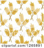Poster, Art Print Of Seamless Background Pattern Of Wheat On White