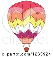 Poster, Art Print Of Pink Orange Yellow White And Purple Hot Air Balloon