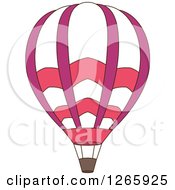 Clipart Of A White Pink And Purple Hot Air Balloon Royalty Free Vector Illustration