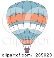 Poster, Art Print Of Blue Orange And White Hot Air Balloon
