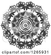 Clipart Of A Grayscale Lace Circle Royalty Free Vector Illustration