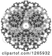 Clipart Of A Grayscale Lace Circle Royalty Free Vector Illustration