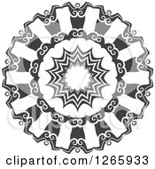 Clipart Of A Grayscale Lace Circle Royalty Free Vector Illustration by Vector Tradition SM