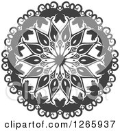 Clipart Of A Grayscale Lace Circle Royalty Free Vector Illustration by Vector Tradition SM