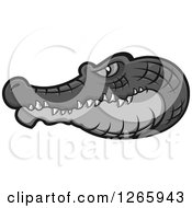 Clipart Of A Gray Crocodile Head In Profile Royalty Free Vector Illustration by Vector Tradition SM