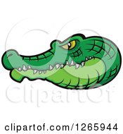 Clipart Of A Green Crocodile Head In Profile Royalty Free Vector Illustration by Vector Tradition SM