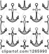 Clipart Of A Seamless Pattern Of Anchors Royalty Free Vector Illustration