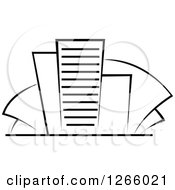 Clipart Of Black And White Skyscraper Buildings Royalty Free Vector Illustration by Vector Tradition SM