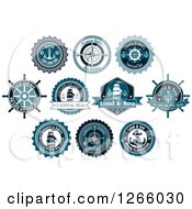 Clipart Of Nautical Designs Royalty Free Vector Illustration