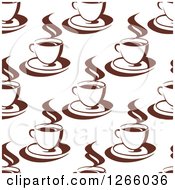Clipart Of A Seamless Background Pattern Of Brown Coffee Cups Royalty Free Vector Illustration