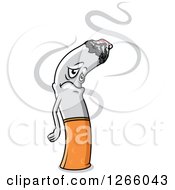 Clipart Of A Sad Cigarette Royalty Free Vector Illustration